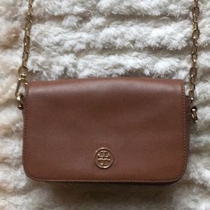 Tory Burch tan over the shoulder purse